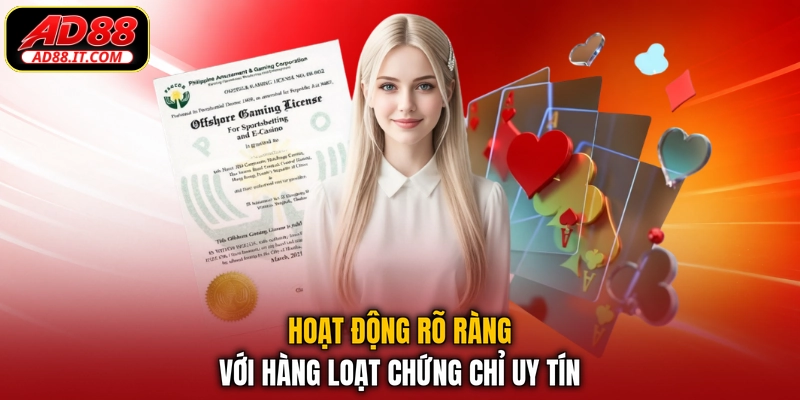 Hoạt động rõ ràng với hàng loạt chứng chỉ uy tín